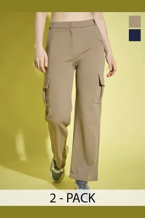 BuyNewTrend Women Relaxed High-Rise Cargos Trousers
