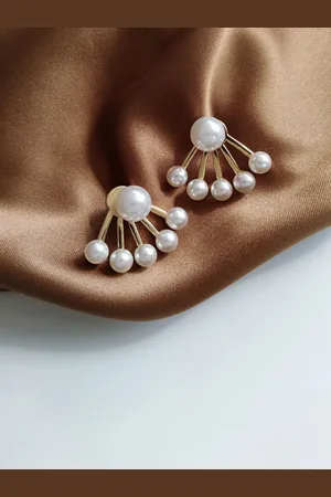 FIMBUL Gold-Plated Beaded Studs Earrings