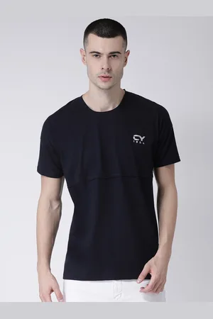 Club York Men Navy Blue Cotton T-shirt