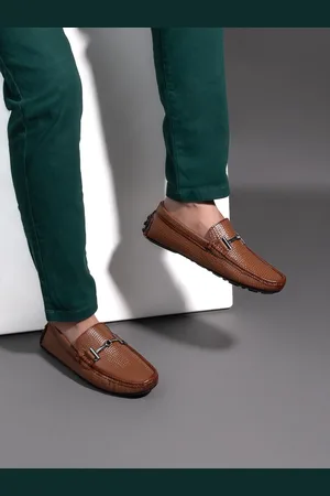 Styli Men Genuine Leather Boat Shape Slip On Casual Shoes