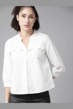 Roadster Women White Pure Cotton Opaque Casual Shirt