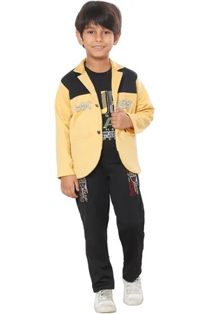 DKGF FASHION Boys Yellow & Black 3-Piece Clothing Set