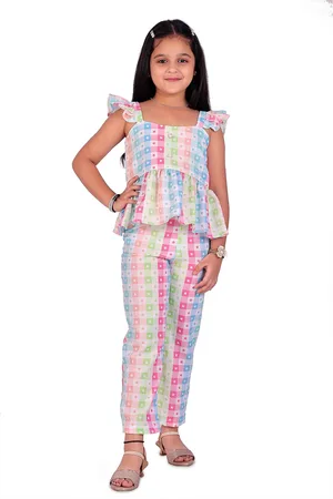 BAESD Girls Self Design Top With Capris