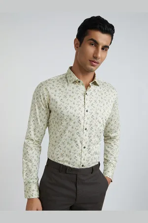 Park Avenue Men Green Slim Fit Floral Printed Formal Shirt