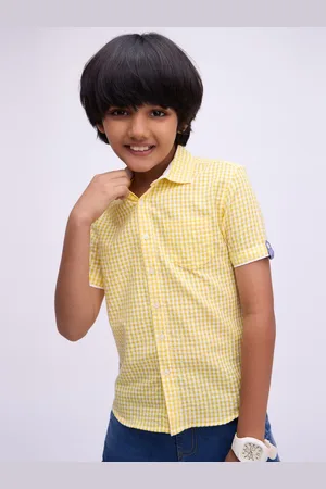 Bombay High Boys Standard Gingham Checks Opaque Checked Casual Shirt
