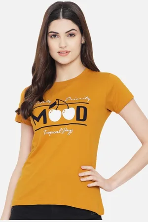 Corsica Women Regular Fit Graphic Printed Round Neck Cotton T-shirt