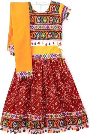 Banjara Girls Embroidered Ready to Wear Lehenga & Blouse With Dupatta