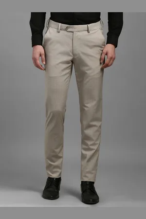 Louis Philippe Men Checked Slim Fit Formal Trousers