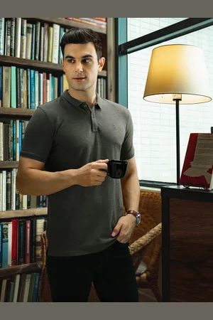 Louis Philippe Men Polo Collar Slim Fit T-shirt