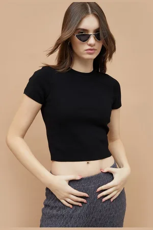 Lifestyle Women Solid Round Neck T-shirt