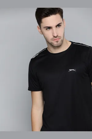 Slazenger Men Black Solid T-shirt