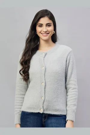 Club York Boucle Self Design Acrylic Cardigan