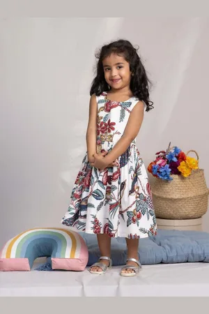 BAESD Girls Floral Print Fit & Flare Dress