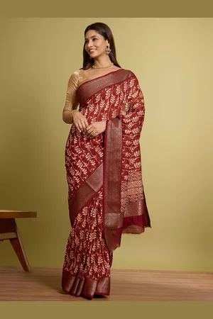 Taneira Dabu Printed Zari Saree