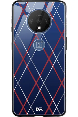 DailyObjects Blue & White Nightfall Diamond Rope OnePlus 7T Glass Case