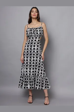 Eavan Women Geometric Printed Casual Sleeveless Midi Dress