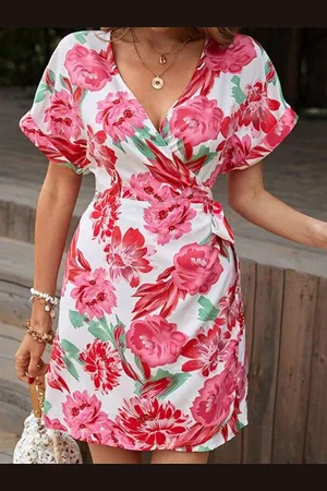 HERE&NOW Floral Print Empire Mini Dress