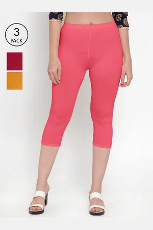 GRACIT Women Pack of 3 Cotton Lycra Capris
