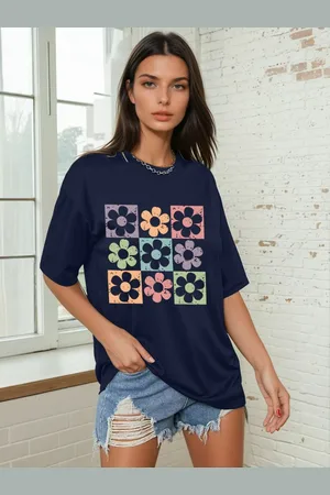 Corsica Women Floral Printed Round Neck Relaxed Fit T-shirt