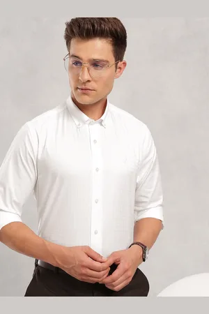 Nautica Self Design Pure Cotton Slim Fit Opaque Formal Shirt