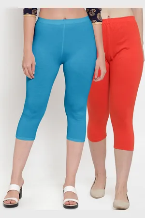 GRACIT Women Pack of 2 Orange & Blue Capris
