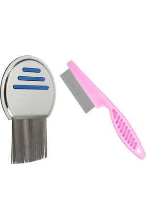 AlexVyan Set Of 2 Metal Small & long Teeth Combo Nit Comb