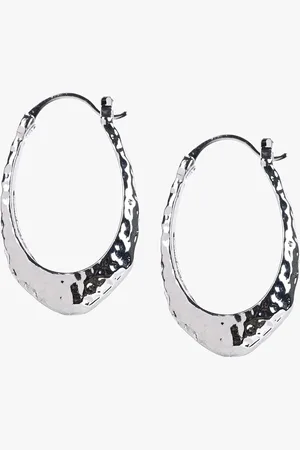 Kazo Silver-Plated Contemporary Hoop Earrings