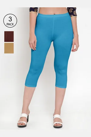 GRACIT Women Pack of 3 Cotton Lycra Capris