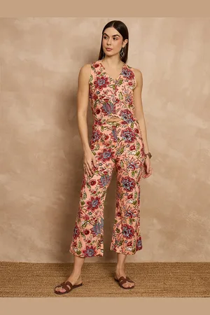 all about you Floral Printed V-Neck Sleeveless Waistcoat With Trouser
