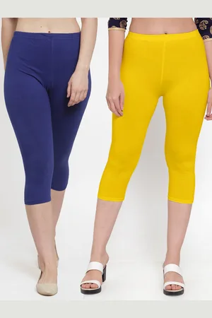 GRACIT Women Pack Of 2 Blue & Yellow Capris