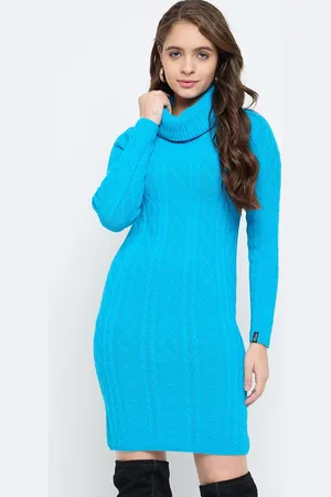 CREATIVE LINE Women Self Design High Neck Winter Jumper Dress