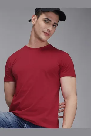 Free Authority Men Red Pure Cotton T-shirt