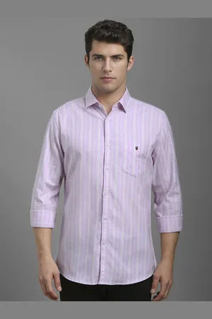 Louis Philippe Men Striped Chest Pocket Pure Cotton Casual Shirt