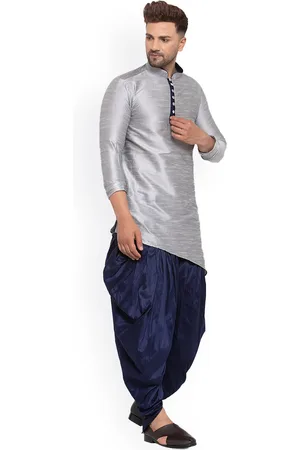 Sydney Heights Mandarin Collar Long Sleeves Art Silk Asymmetric Kurta & Dhoti Pants