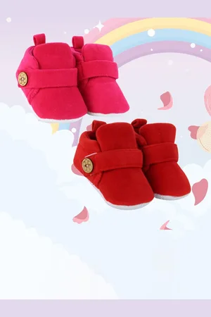 Neska Moda Pack Of 2 Unisex Kids Cotton Booties