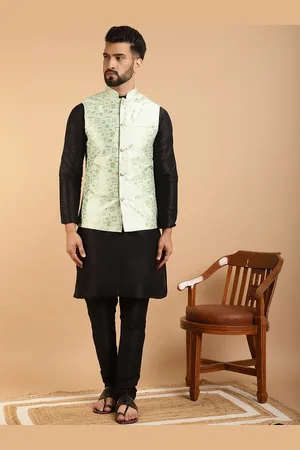 SOJANYA Abstract print Mandrain Colllar Kurta With Churidar & Jacket