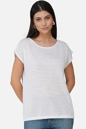 Chemistry Striped Extended Sleeves Cotton Top