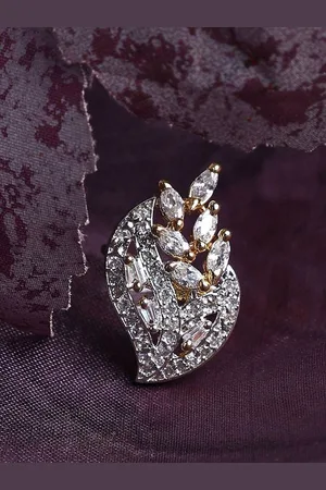 Anouk Gold Plated American Diamond Stone Studded Finger Ring