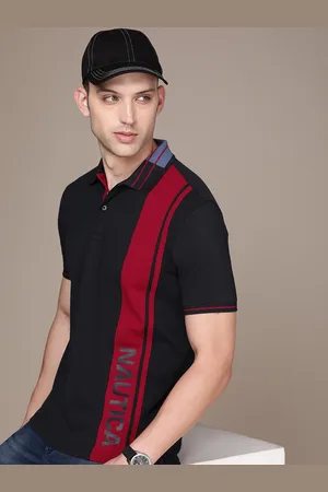 Nautica Brand Logo Printed Polo Collar Pure Cotton T-shirt