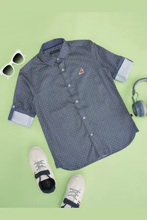 Pantaloons Boys Spread Collar Graphic Printed Cotton Casual Shirt