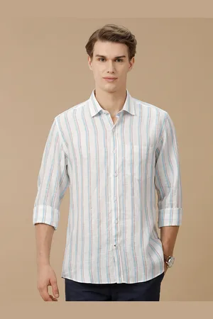 Linen Club Men Contemporary Slim Fit Multi Stripes Striped Casual Shirt