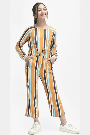 Crimsoune Club Girls Striped Basic Jumpsuit