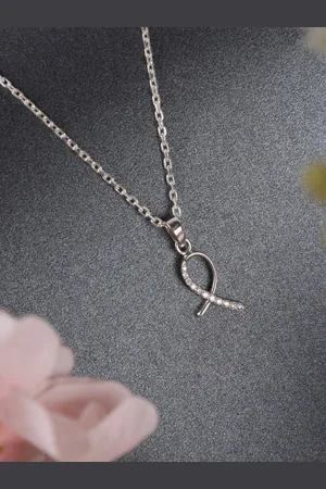 CLARA Silver-Toned Rhodium-Plated 925 Sterling Silver Lia Pendant With Chain