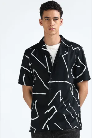 Flying Machine Men Abstract Printed Abstract Viscose Rayon Casual Shirt
