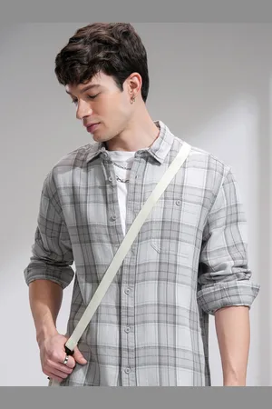 Highlander Men Opaque Checked Party Shirt