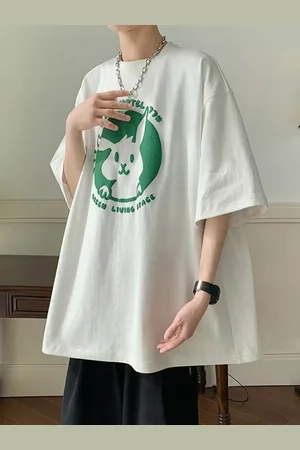 HERE&NOW Men Graphic Printed Round Neck Cotton Oversized T-shirt