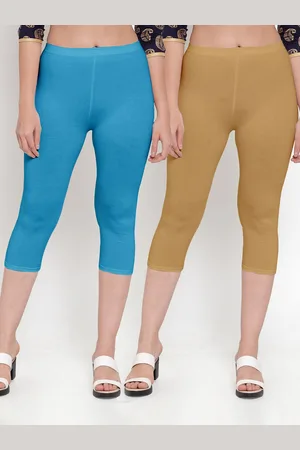 GRACIT Pack-2 Women Blue & Tan Capris