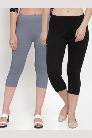 GRACIT Women Pack of 2 Black & Grey Capris