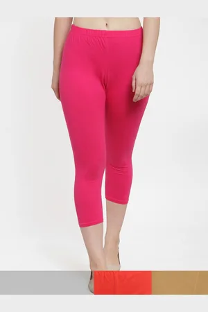 GRACIT Women Pink & Orange Pack Of 3 Capris