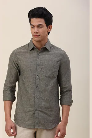 Fabindia Men Grey Slim Fit Cotton Casual Shirt